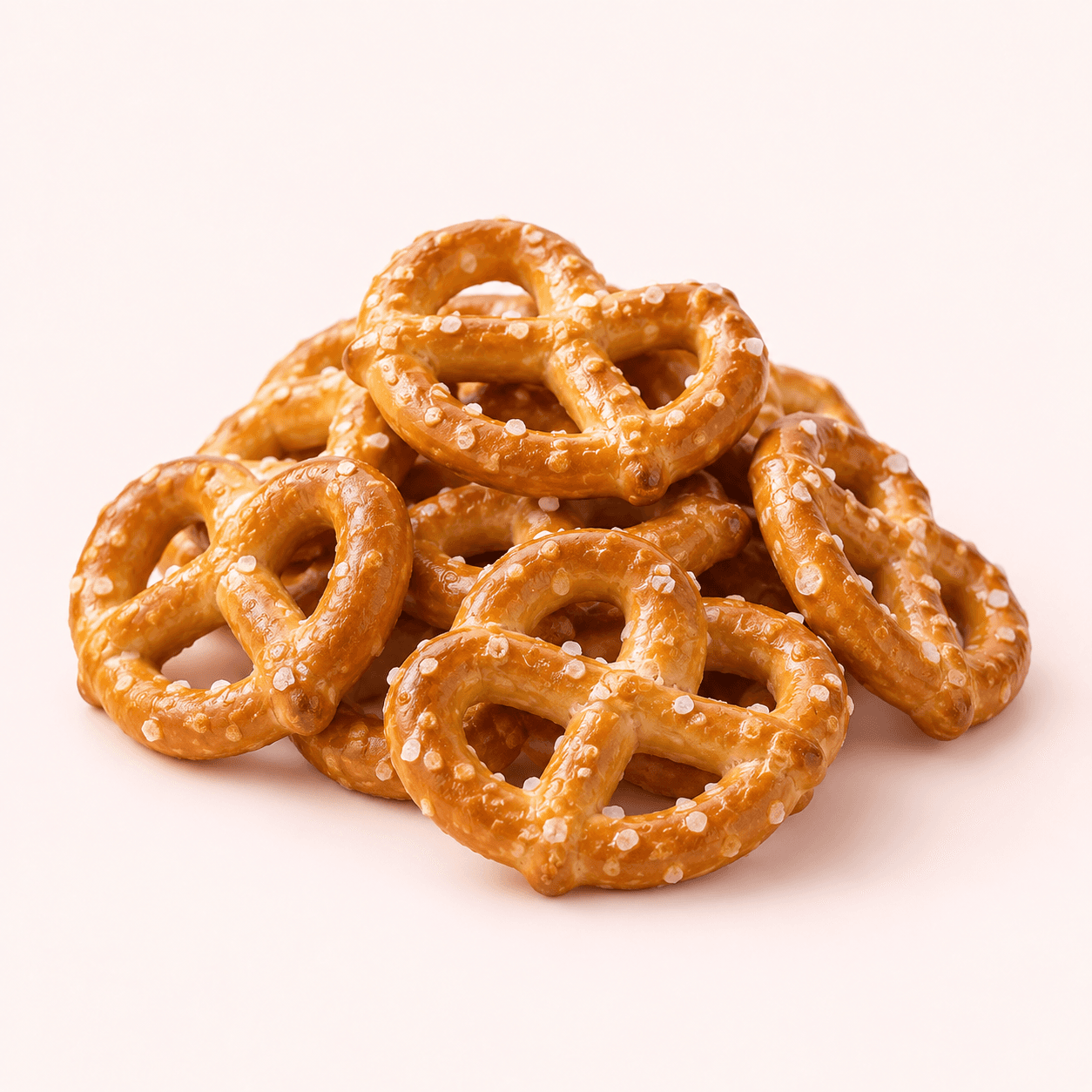 Mini bretzels dorés au sel