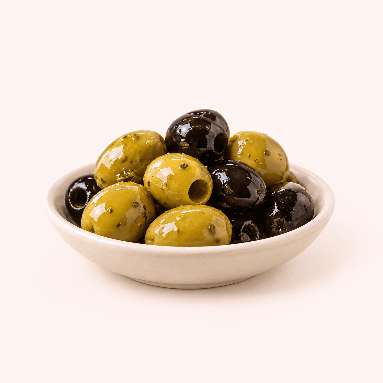 Coupelle d’olives vertes et noires